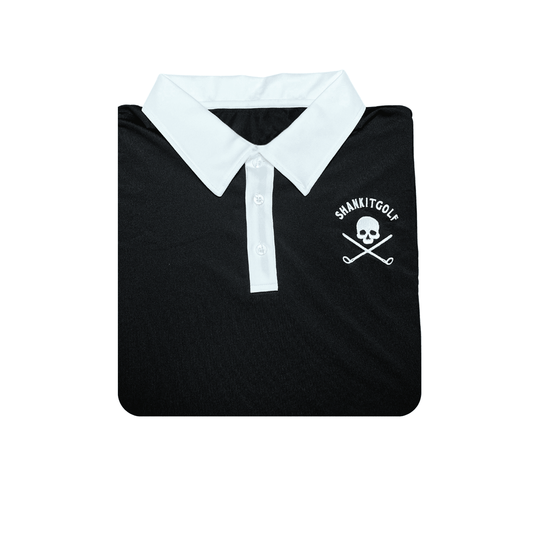 Shank it Golf Skull Golf Polo Black