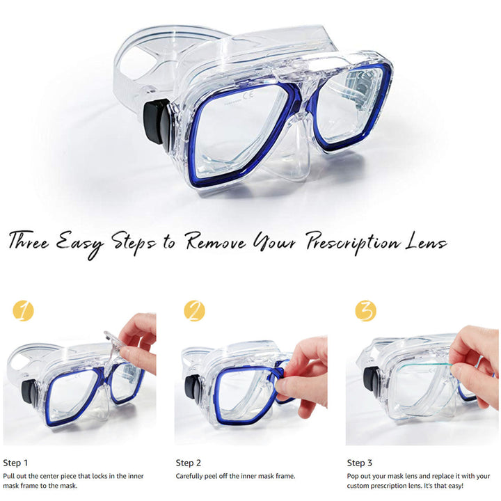 Universal Plus Dive Mask with Prescription Lenses for Diving