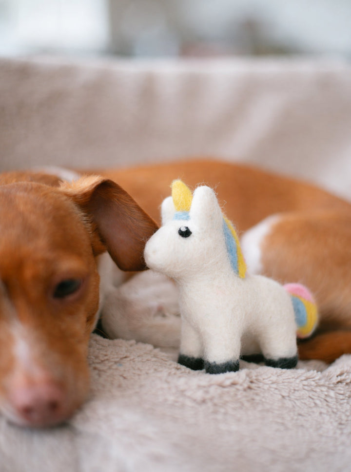 Handcrafted Wool Dog Toys - MAGICAL UNICORN