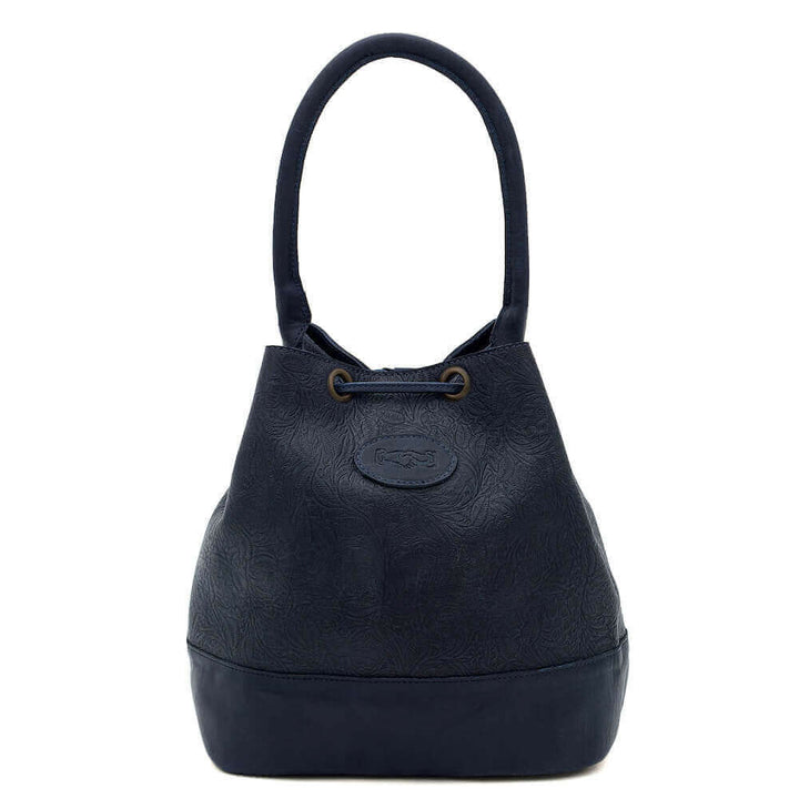 Tooled Leather Bucket Bag