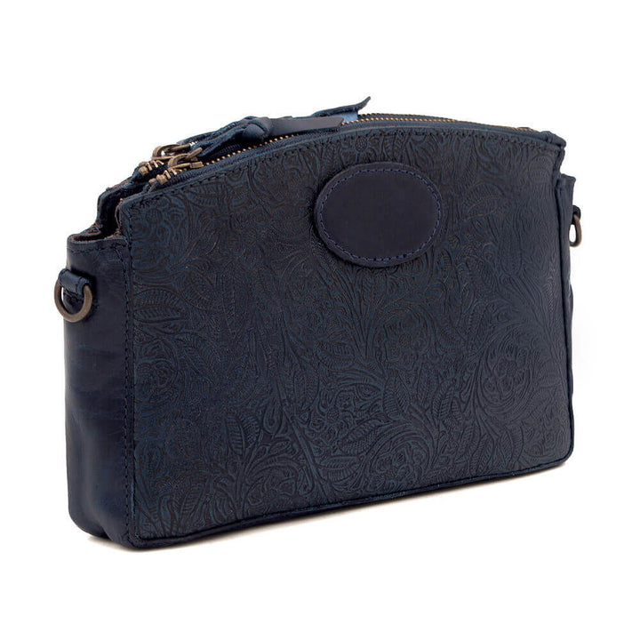 Tooled Leather Crossbody Bag