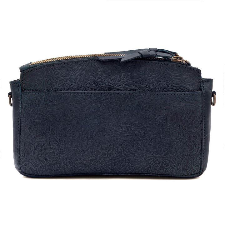 Tooled Leather Crossbody Bag