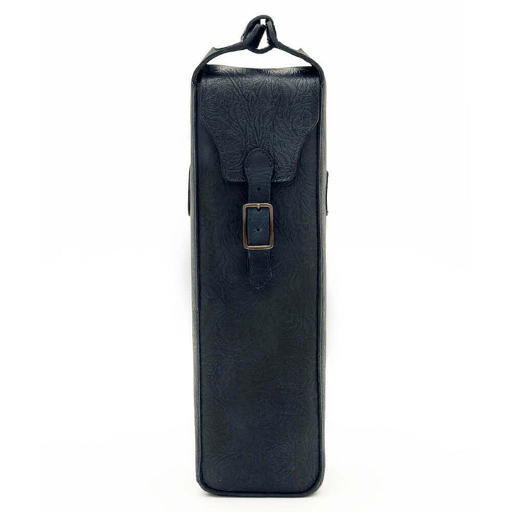 Tooled Leather Single Bottle Wine Carrier