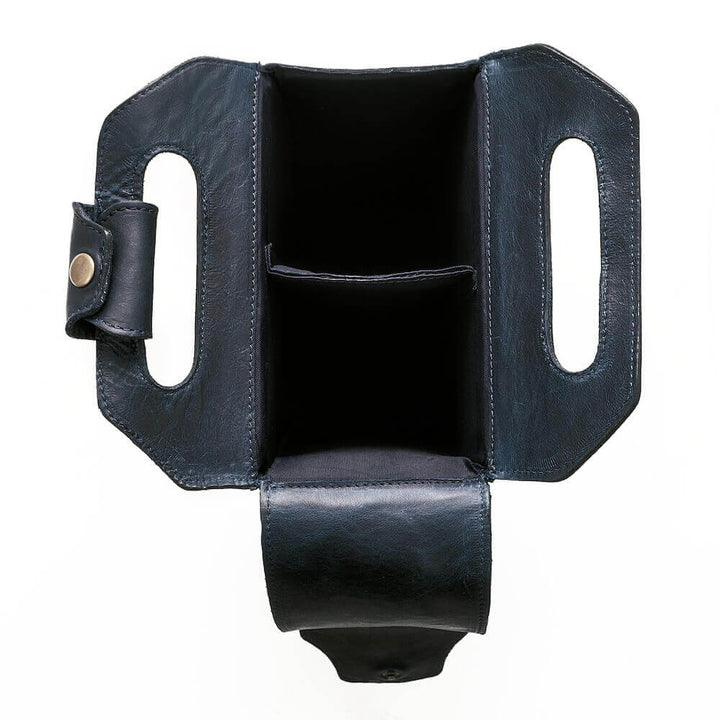 Tooled Leather Two Bottle Wine Carrier