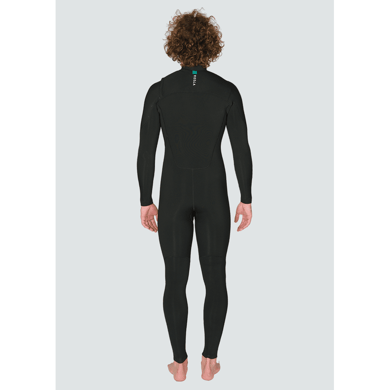7 Seas 3-2 Full Chest Zip Wetsuit - Black with Jade Logos