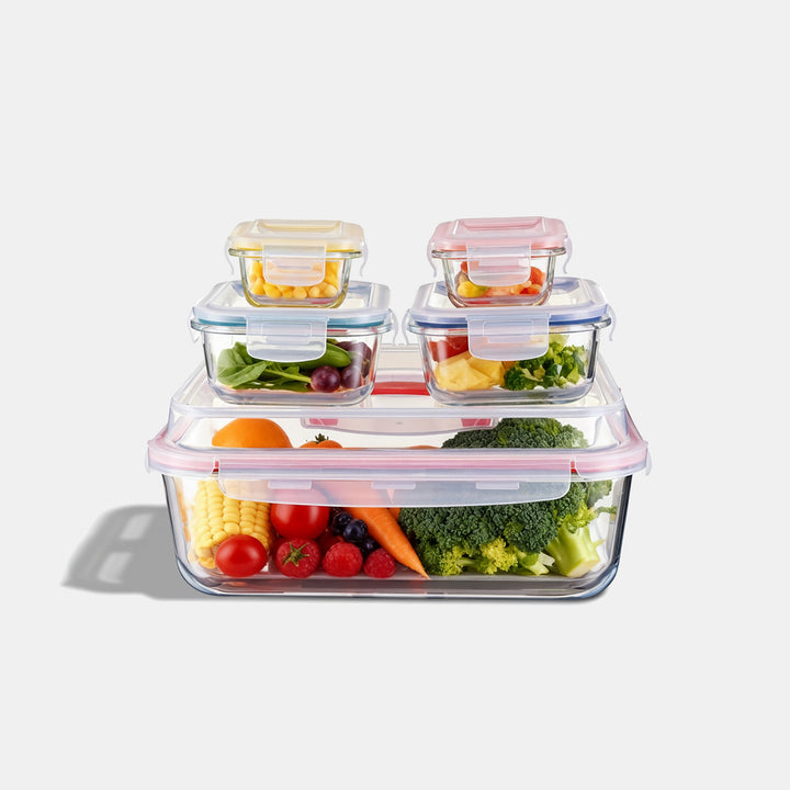 Bake & Carry Glass Set 5 Containers, Vanilla