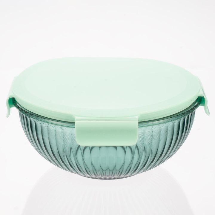 Borosilicate Glass Mixing Bowl Set- Diamond Blue W/ Handle