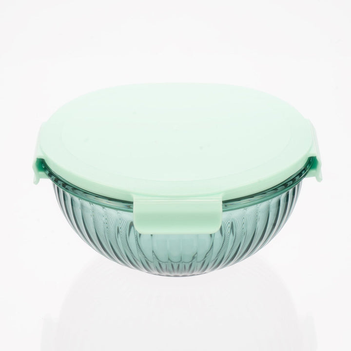 Borosilicate Glass Mixing Bowl Set- Diamond Blue W/ Handle