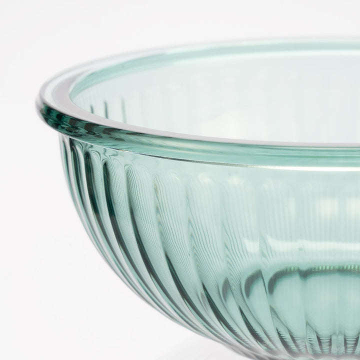 Borosilicate Glass Mixing Bowl Set- Diamond Blue W/ Handle