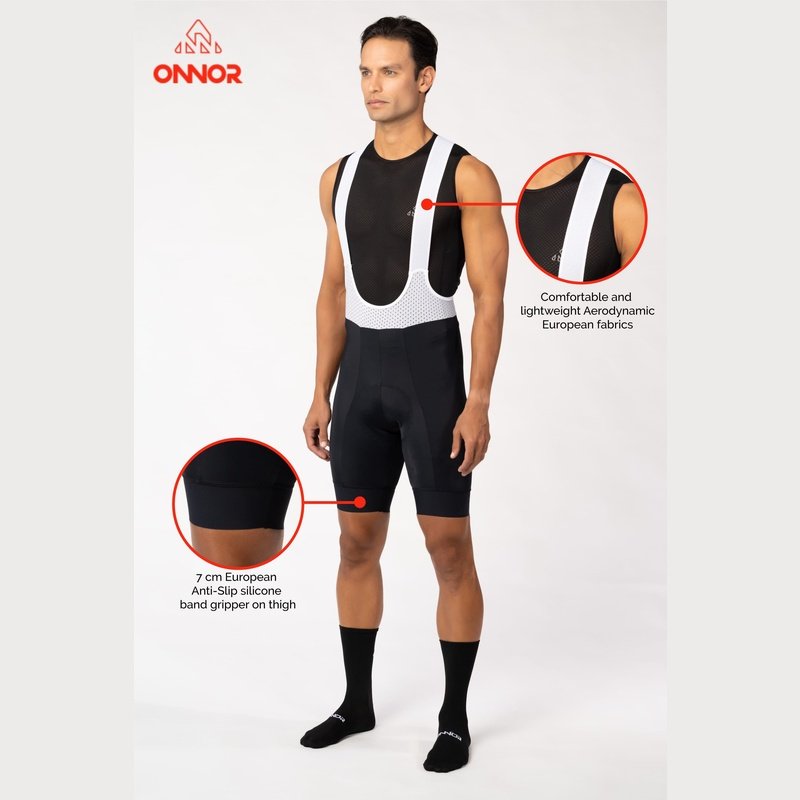 Onnor Sport Men's Smooth Black Expert Cycling Bib