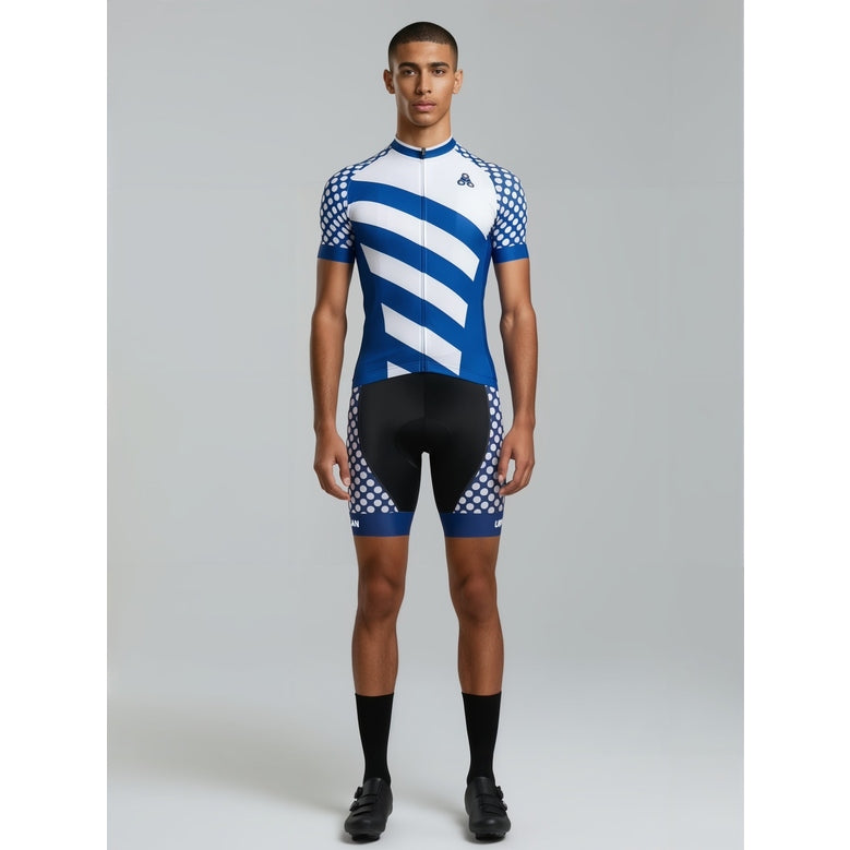 Urban Cycling Men's Elite Royal Cycling Short Sleeve Jerseys / Bib Shorts