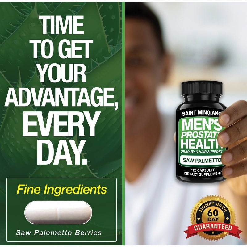 Men's Prostate Health - 120 Capsules of Advanced Prostate Supplements for Men with Saw Palmetto