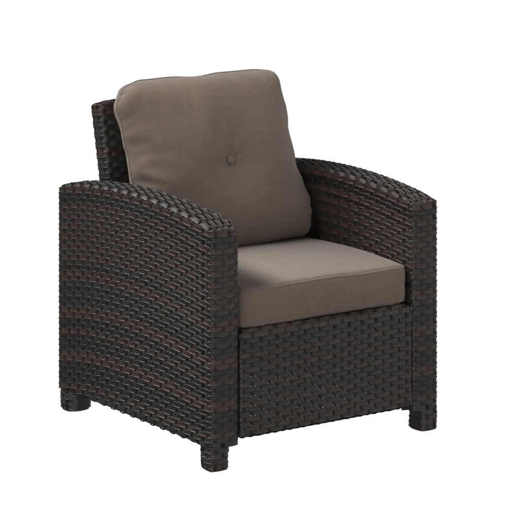 Miles Mocha Outdoor Wicker Club Chair for Patio
