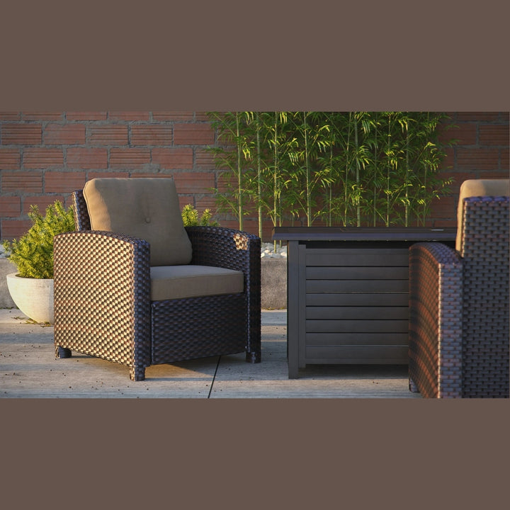 Miles Mocha Outdoor Wicker Club Chair for Patio