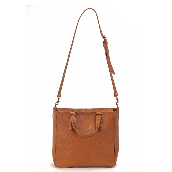 Ellington Leather Market Tote with Zippered Pouch