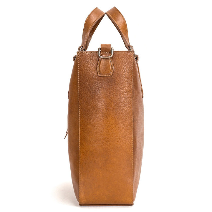 Ellington Leather Market Tote with Zippered Pouch