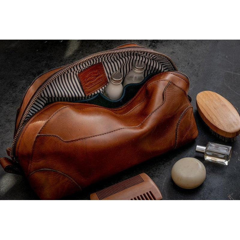 Heritage Leather Stateroom Toiletry Wash Bag