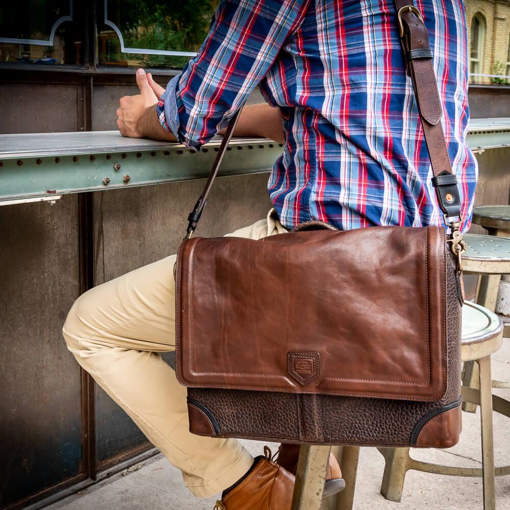 Theodore Leather Messenger Bag