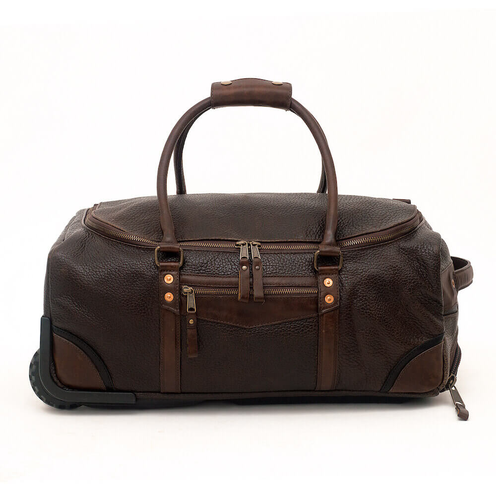Theodore Leather Rolling Carry-On Duffle Bag