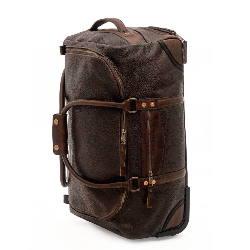 Theodore Leather Rolling Carry-On Duffle Bag