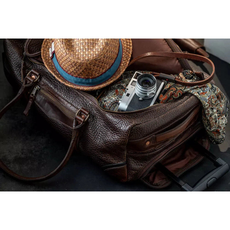 Theodore Leather Rolling Carry-On Duffle Bag