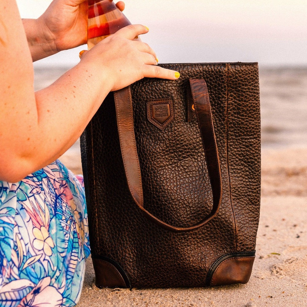 Theodore Leather Two Bottle Wine Tote Carrier