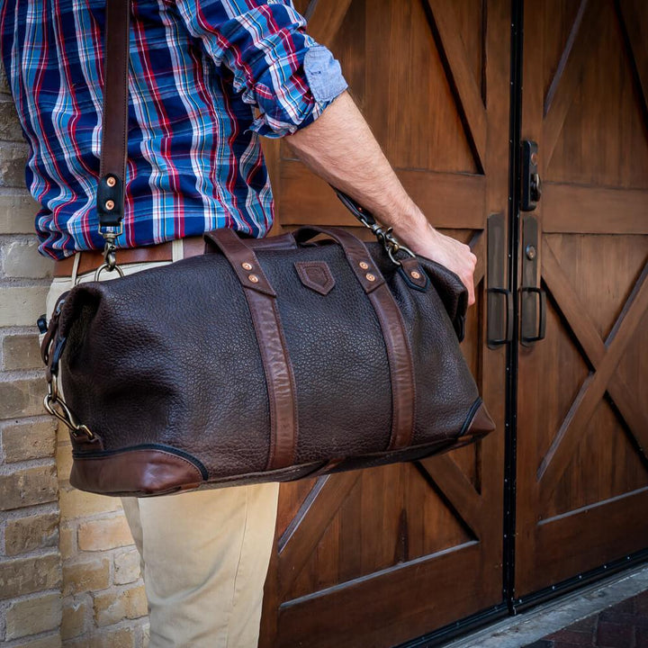 Theodore Leather Weekender Duffle Bag