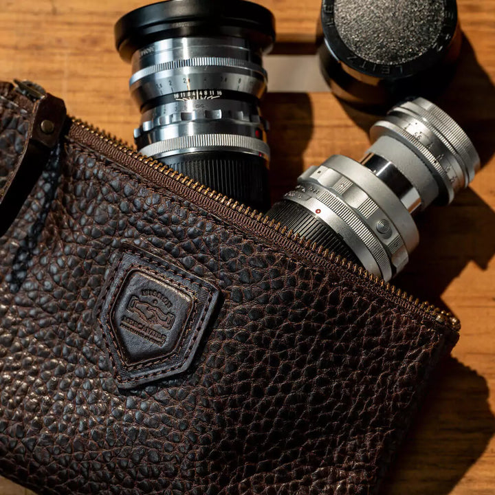 Theodore Leather Zippered Pouch