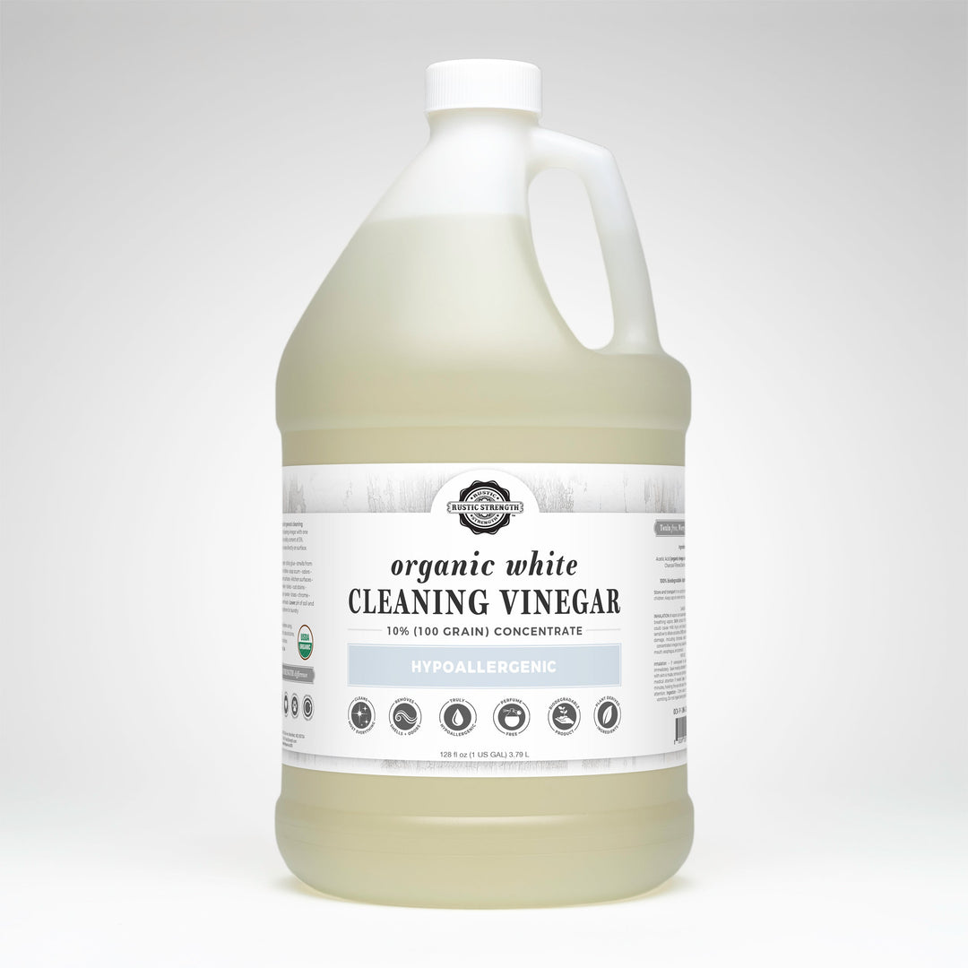 Rustic Strength Organic White Cleaning Vinegar Concentrate | 10% 100 grain