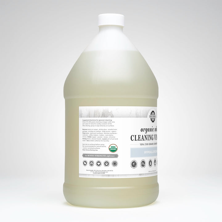 Rustic Strength Organic White Cleaning Vinegar Concentrate | 10% 100 grain