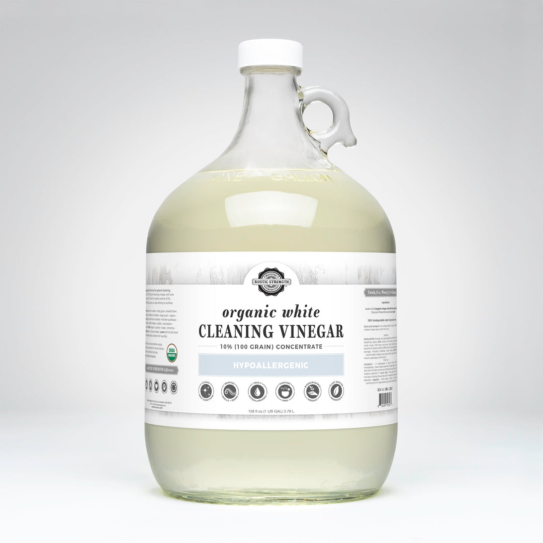 Rustic Strength Organic White Cleaning Vinegar Concentrate | 10% 100 grain