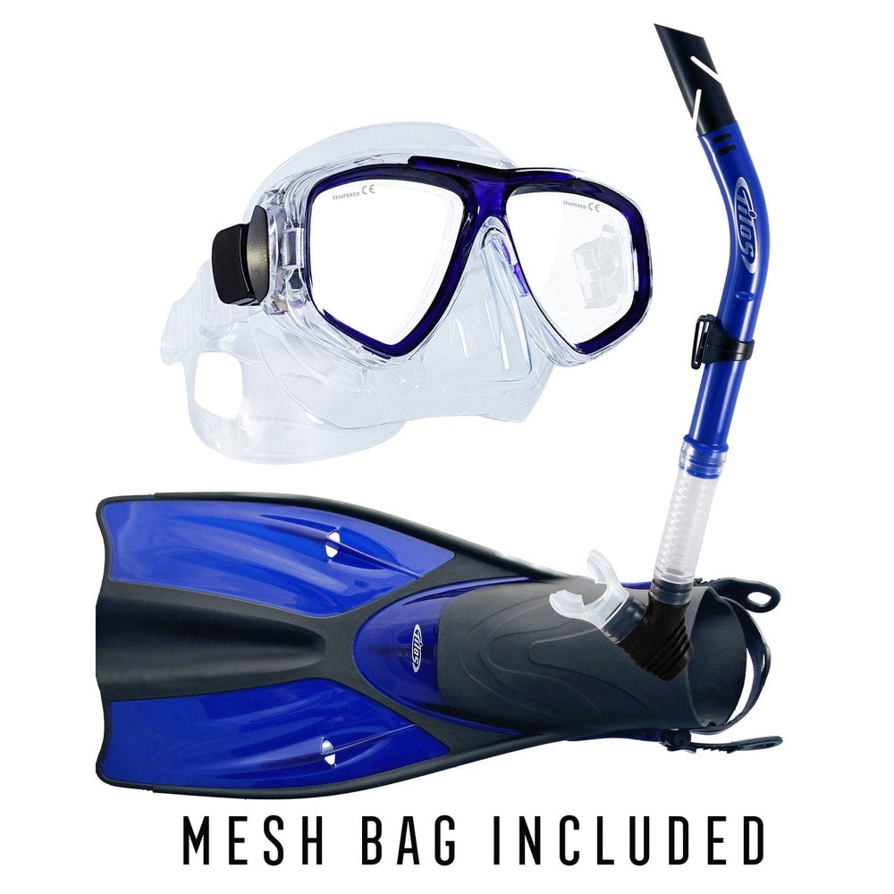Fantasia Mask Snorkel Fins Package for Diving & Snorkeling