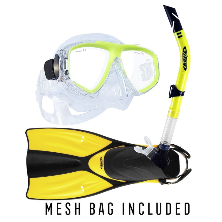 Fantasia Mask Snorkel Fins Package for Diving & Snorkeling