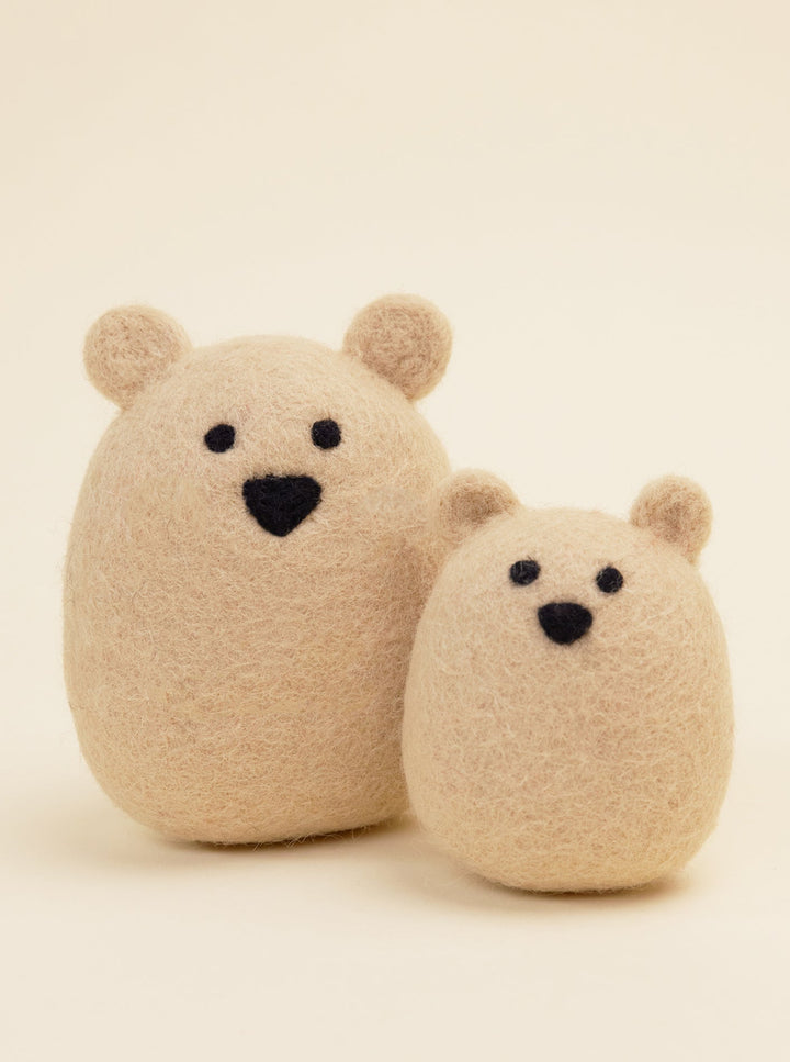 Natural Polar Bear Wool Dog Toy for Small Pups