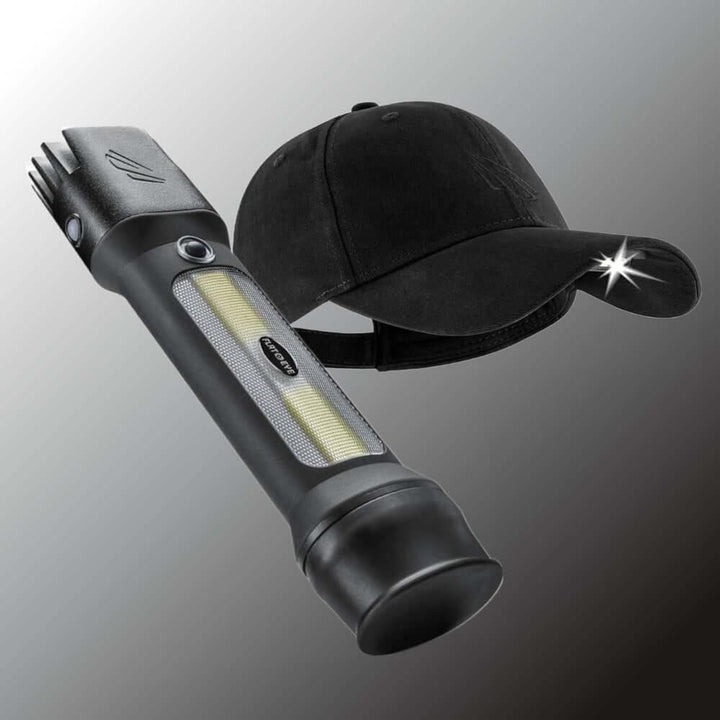 Panther Vision POWER Bundle POWERCAP 3.0 LED Lighted Hat + FLATEYE Flashlight Lantern FRL-2100