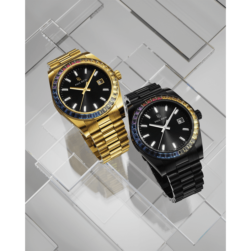 Limited Rainbow Legacy Gold Watch - Vibrant Style and Precision