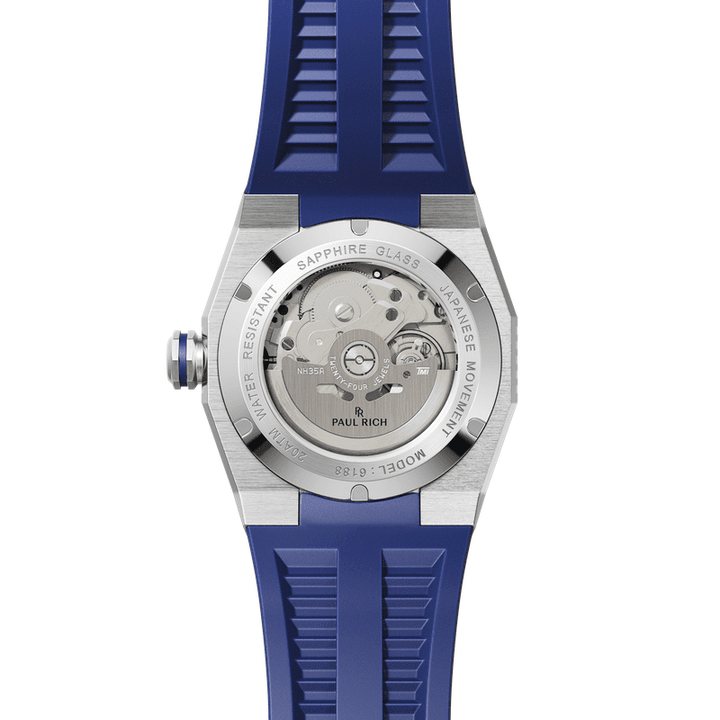 Aquacarbon Pro Horizon Blue Dive Watch with Luminous Carbon Fiber