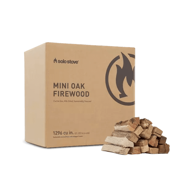 TRAPSKI Solo Stove FUEL- Mini Oak Firewood for Mesa, Mesa XL, Pi Pizza Oven, and Fire Pit Cooking System, 100% Natural Oak Firewood Kiln-Dried | Starters & Color Packs for all Firepits