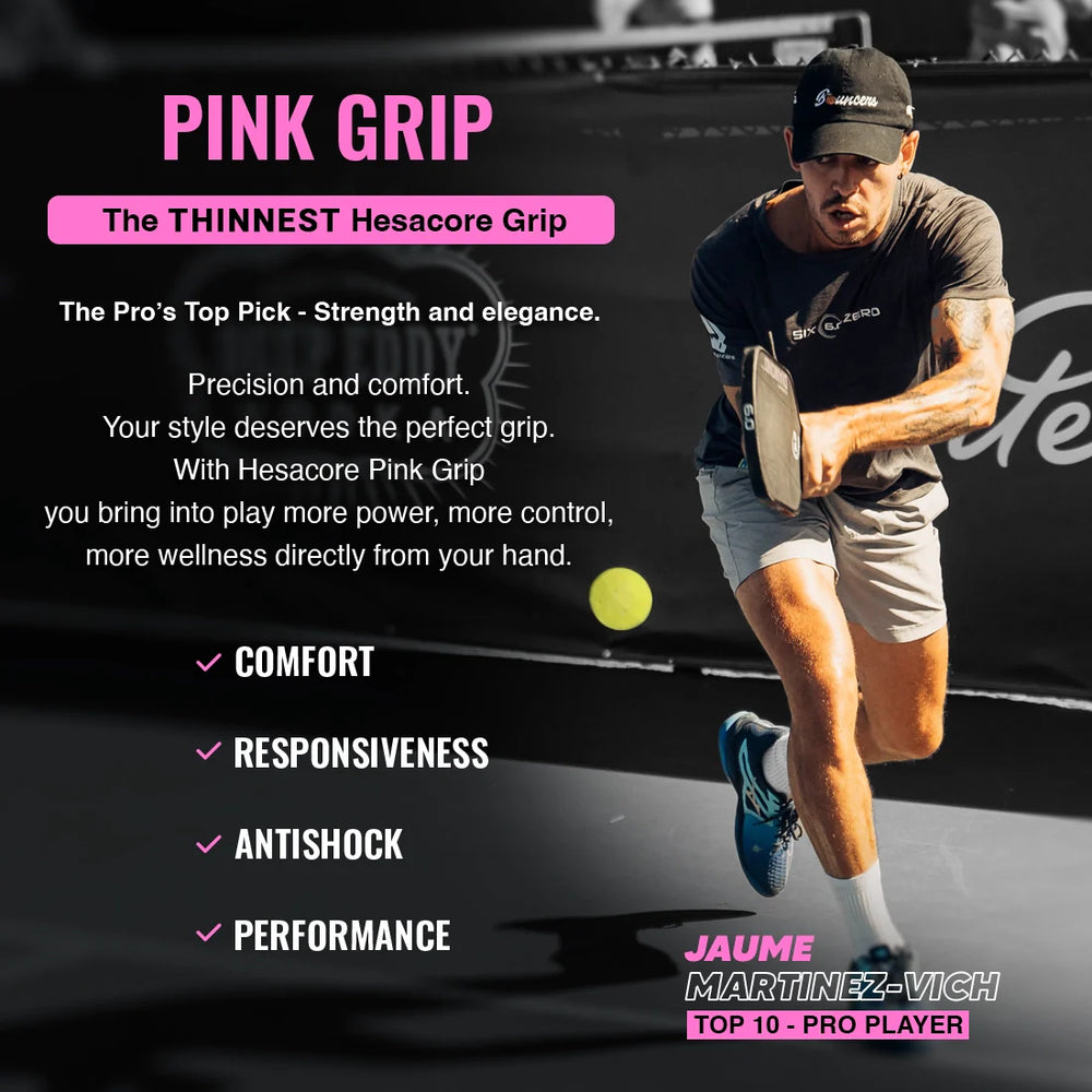 Hesacore Pickleball Grip - 5.25 Inches Long - Regular Soft Feel - Pink