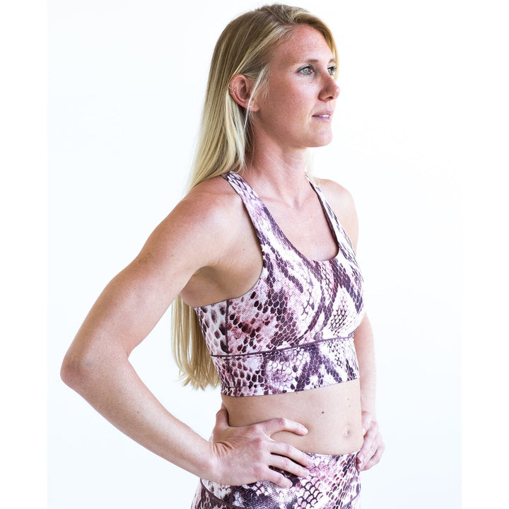 Colorado Threads Pink Snakeskin Longline Sports Bra *FINAL SALE*