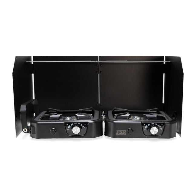 Freespirit Recreation Portable 2 Burner Camp Stove & Wind Screen