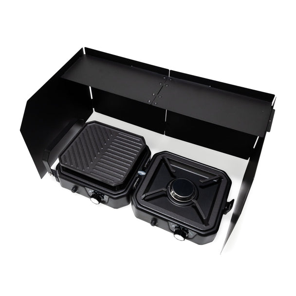 Freespirit Recreation Portable 2 Burner Camp Stove & Wind Screen