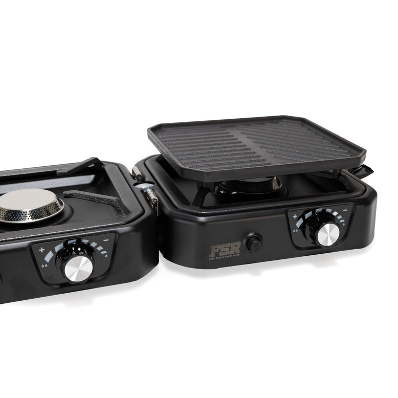 Freespirit Recreation Portable 2 Burner Camp Stove & Wind Screen