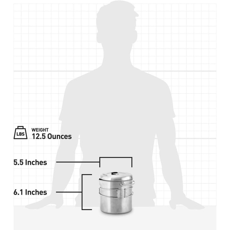 TRAPSKI Solo Stove Pot 900/1800/4000 Stainless Steel Companion Pots | Lightweight Aluminum Pot Holding Tripod | Great Portable Cookware for Backpacking, Camping & Survival Adventures | Deisgned for use with Lite/Titan/Campfire Solo Stoves