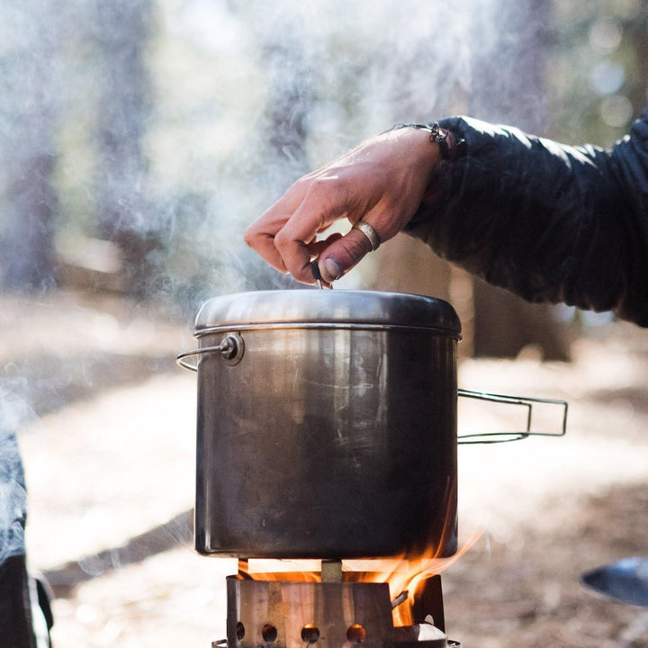 TRAPSKI Solo Stove Pot 900/1800/4000 Stainless Steel Companion Pots | Lightweight Aluminum Pot Holding Tripod | Great Portable Cookware for Backpacking, Camping & Survival Adventures | Deisgned for use with Lite/Titan/Campfire Solo Stoves