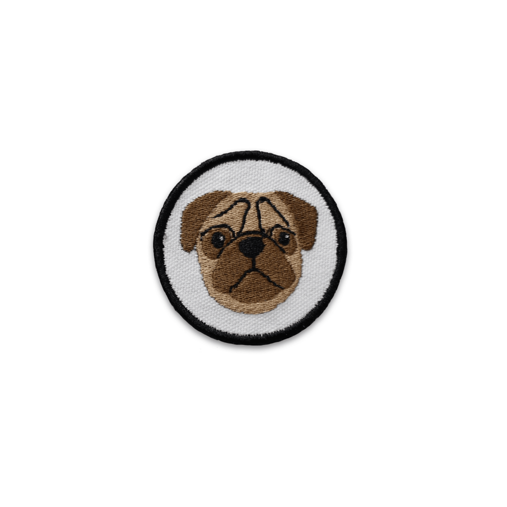 K9 Sport Sack Pug Face Circle Patch