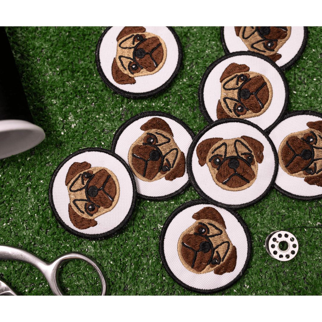 K9 Sport Sack Pug Face Circle Patch