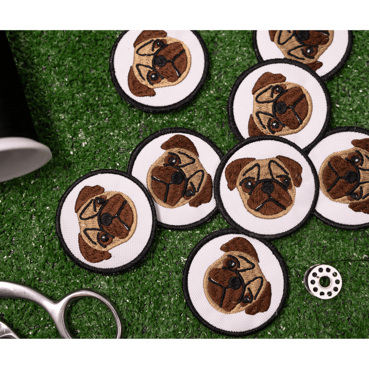 K9 Sport Sack Pug Face Circle Patch