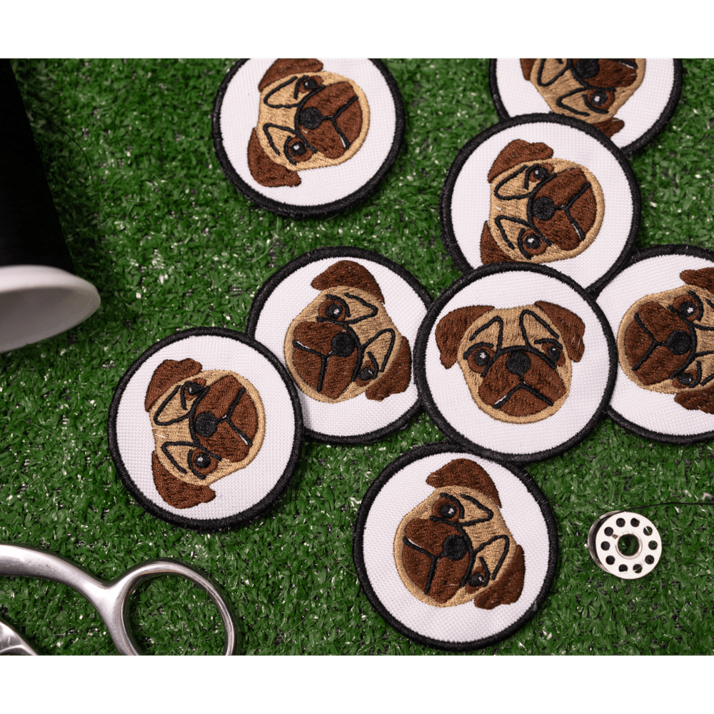 K9 Sport Sack Pug Face Circle Patch