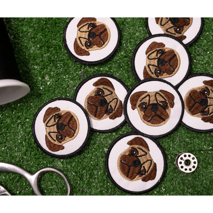 K9 Sport Sack Pug Face Circle Patch
